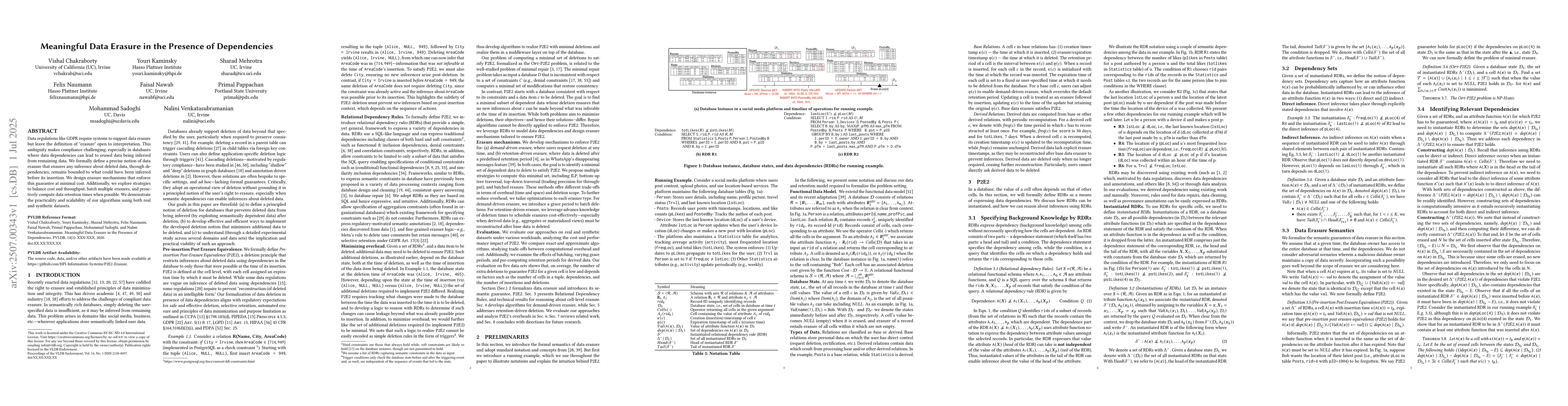 Thumbnail for Meaningful Data Erasure in the Presence of Dependencies