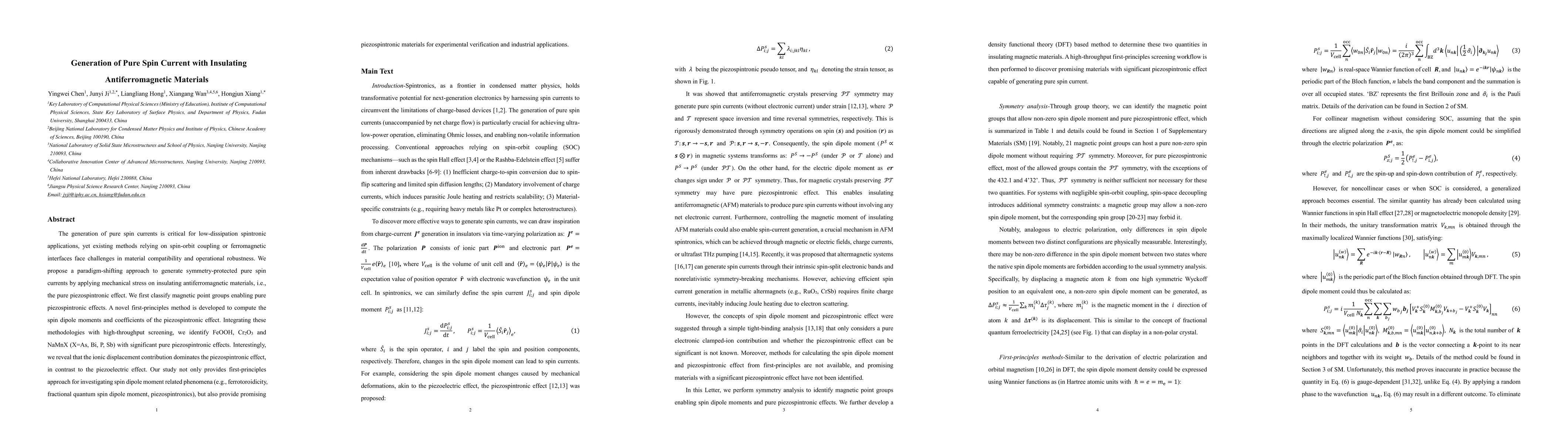 Thumbnail for Generation of Pure Spin Current with Insulating Antiferromagnetic
  Materials