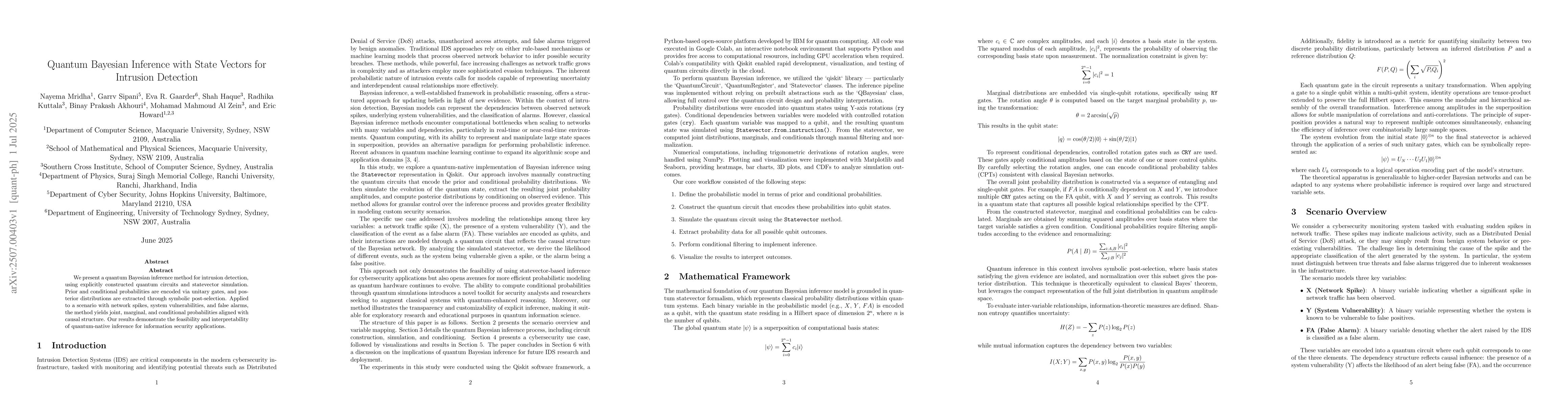 Thumbnail for Quantum Bayesian inference with Suport vector states for intrusion
  detection