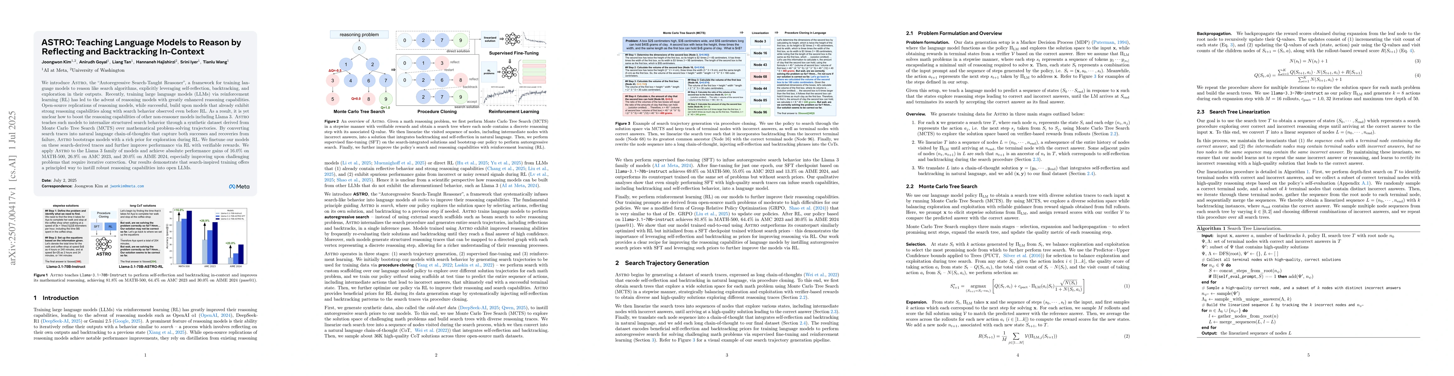 Thumbnail for ASTRO: Teaching Language Models to Reason by Reflecting and Backtracking
  In-Context