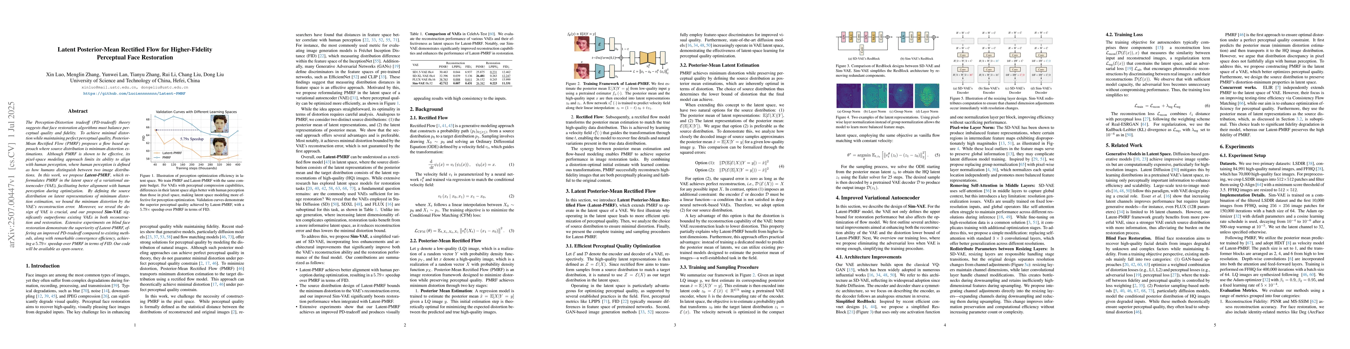 Thumbnail for Latent Posterior-Mean Rectified Flow for Higher-Fidelity Perceptual Face
  Restoration