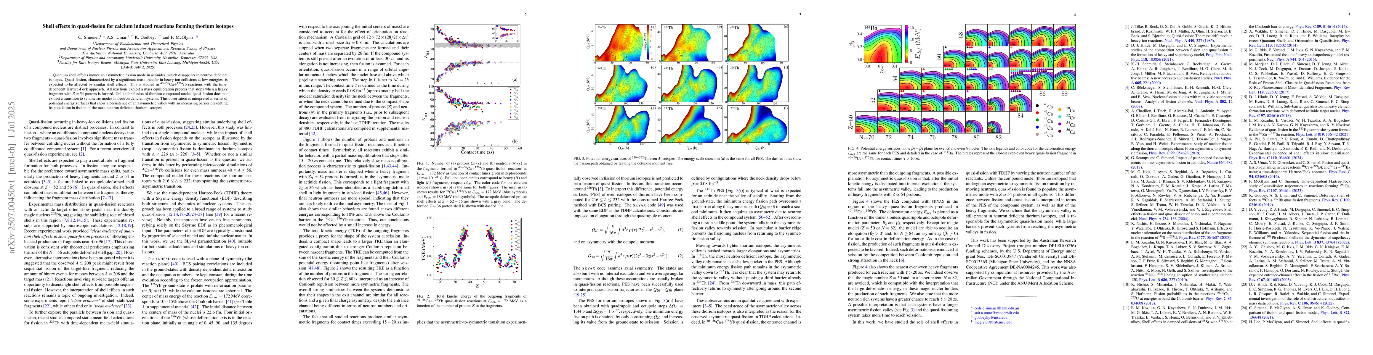 Thumbnail for Shell effects in quasi-fission for calcium induced reactions forming
  thorium isotopes