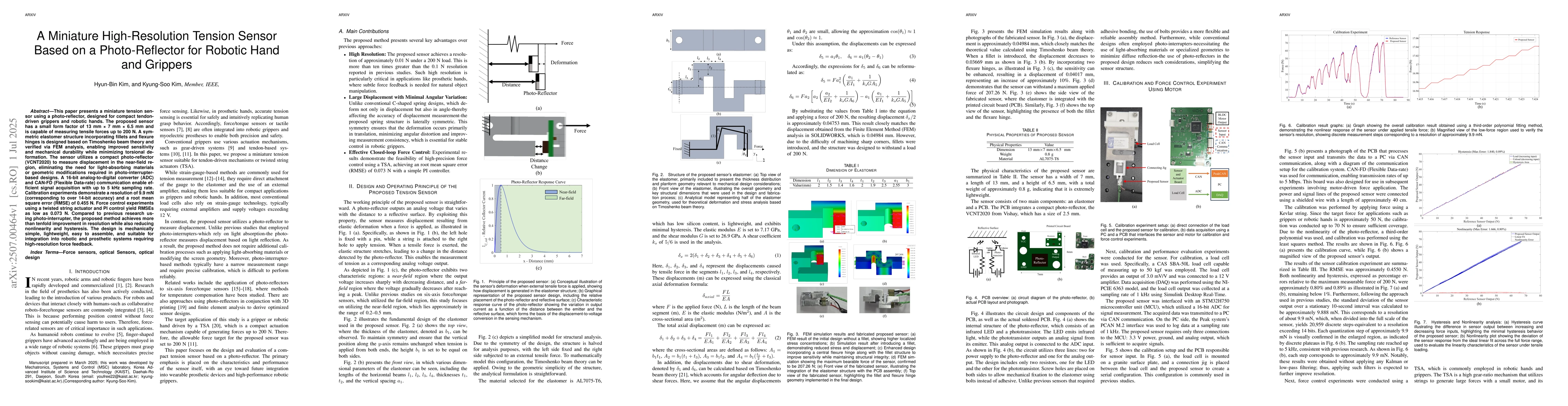 Thumbnail for A Miniature High-Resolution Tension Sensor Based on a Photo-Reflector
  for Robotic Hands and Grippers