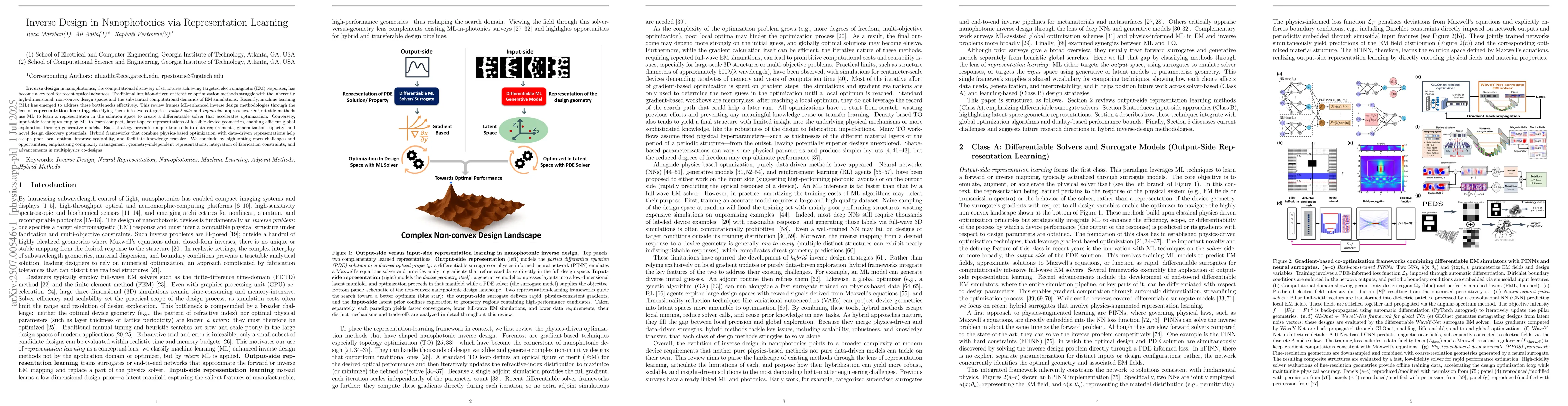 Thumbnail for Inverse Design in Nanophotonics via Representation Learning