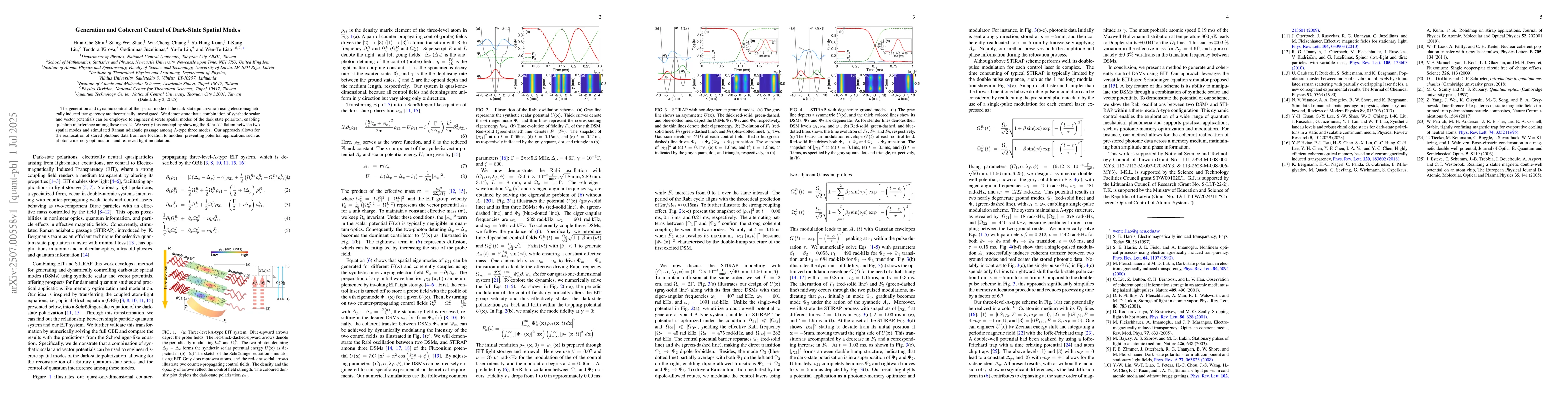 Thumbnail for Generation and Coherent Control of Dark-State Spatial Modes