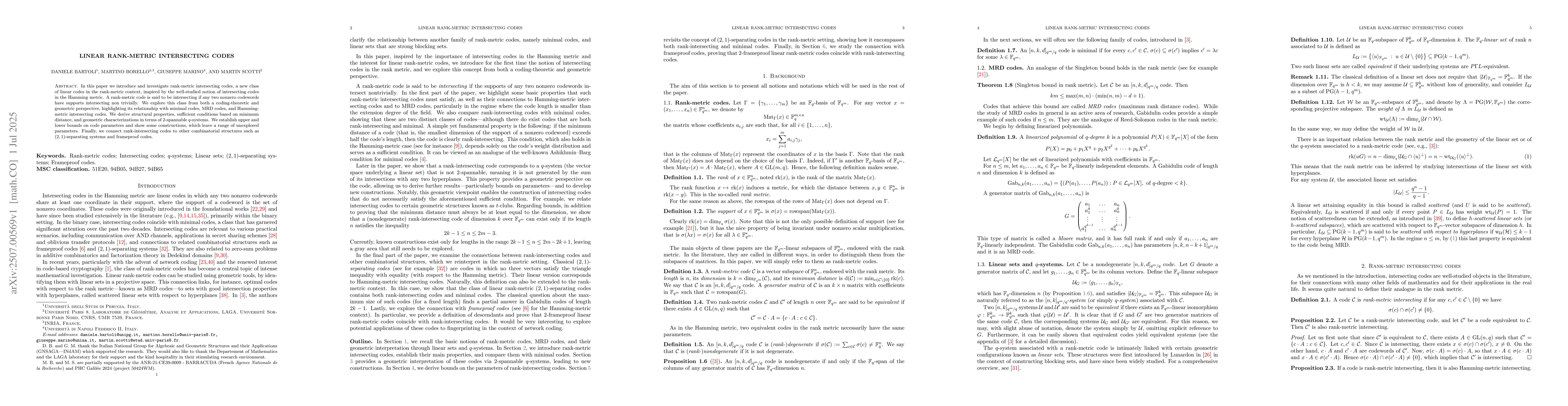 Thumbnail for Linear rank-metric intersecting codes
