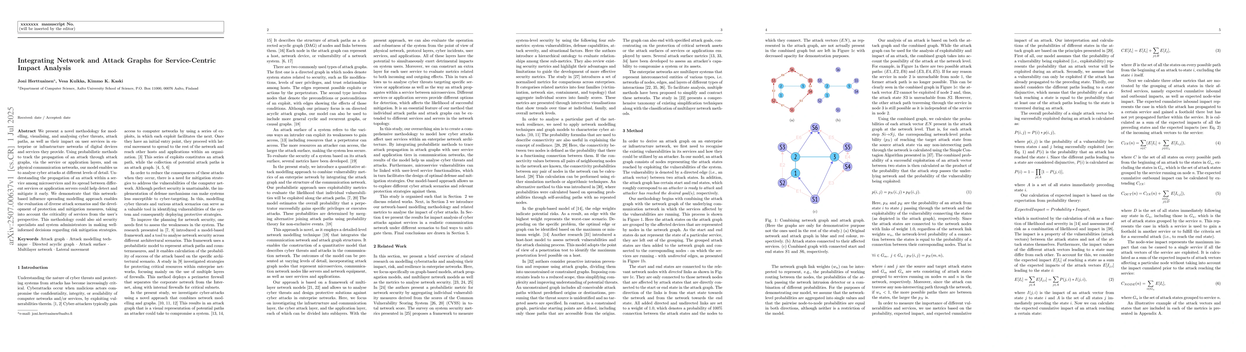 Thumbnail for Integrating Network and Attack Graphs for Service-Centric Impact
  Analysis