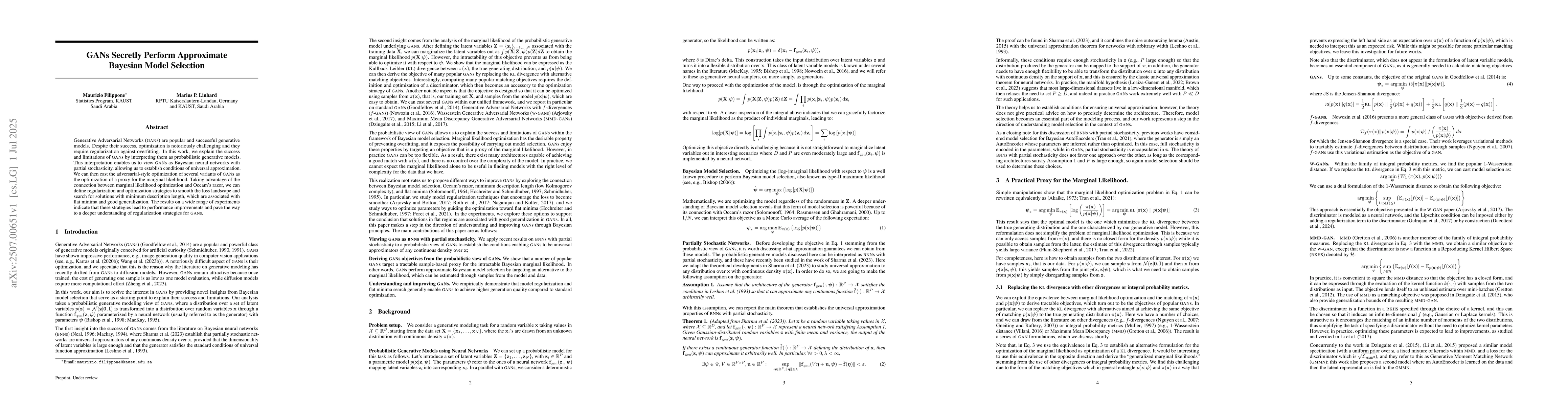 Thumbnail for GANs Secretly Perform Approximate Bayesian Model Selection