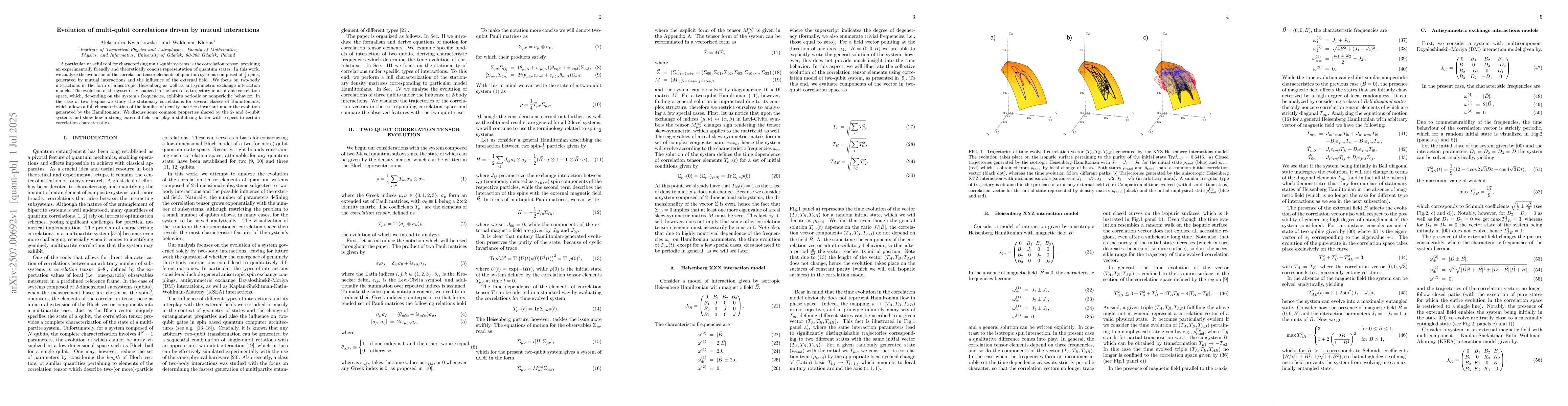 Thumbnail for Evolution of multi-qubit correlations driven by mutual interactions