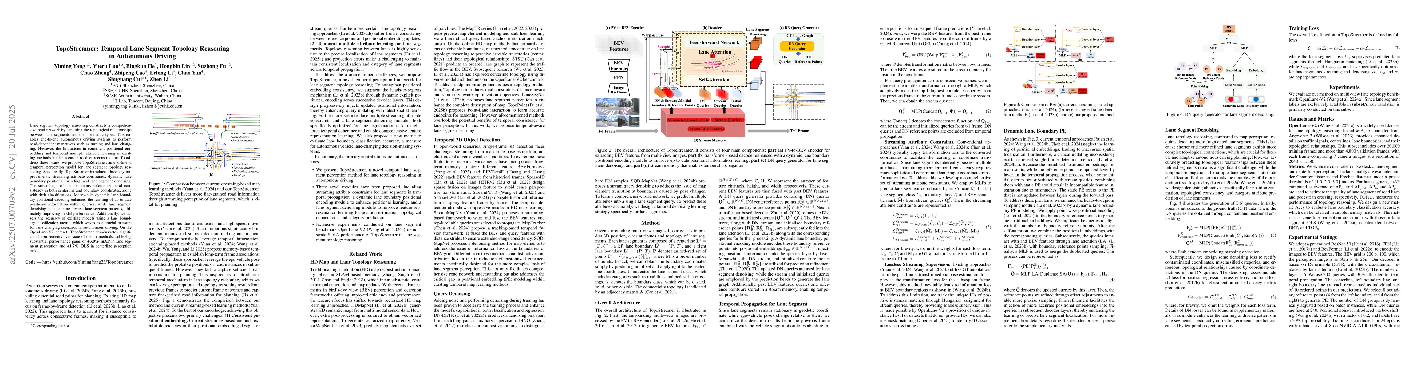 Thumbnail for TopoStreamer: Temporal Lane Segment Topology Reasoning in Autonomous
  Driving
