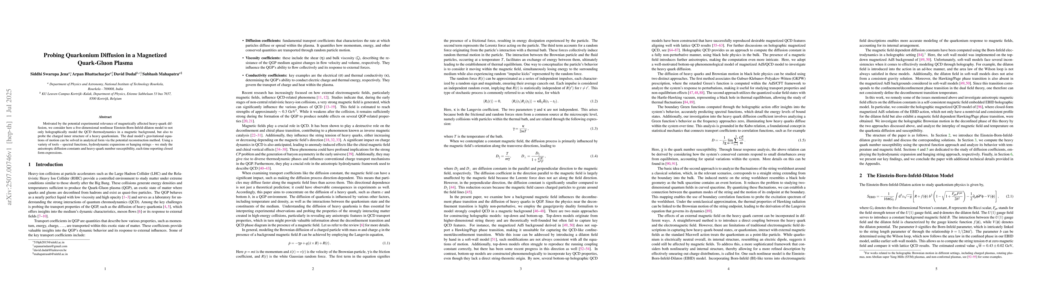 Thumbnail for Probing Quarkonium Diffusion in a Magnetized Quark-Gluon Plasma