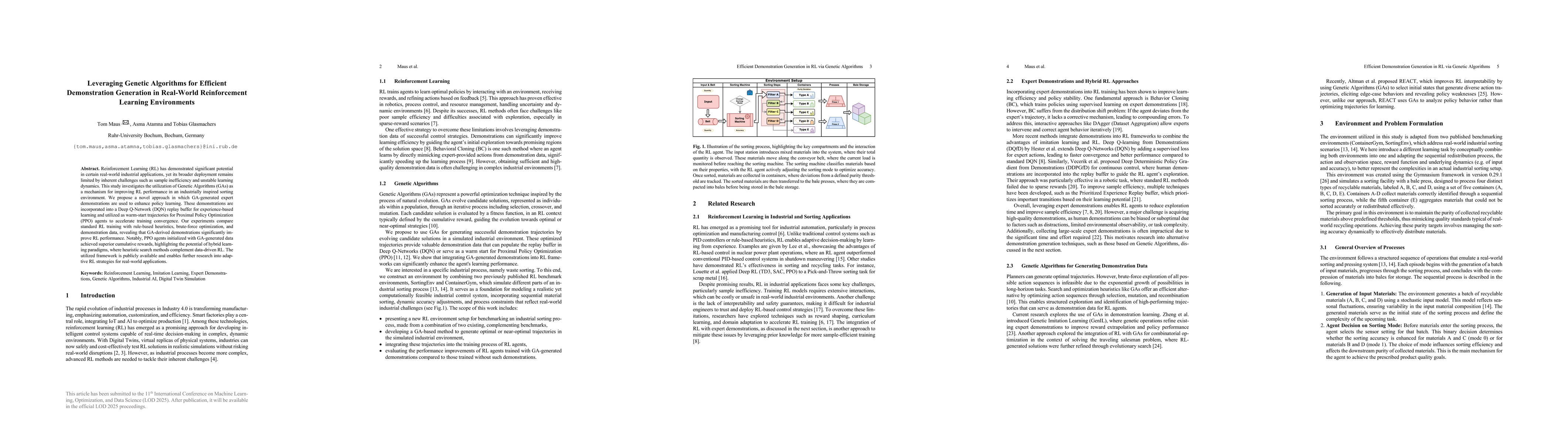 Thumbnail for Leveraging Genetic Algorithms for Efficient Demonstration Generation in
  Real-World Reinforcement Learning Environments