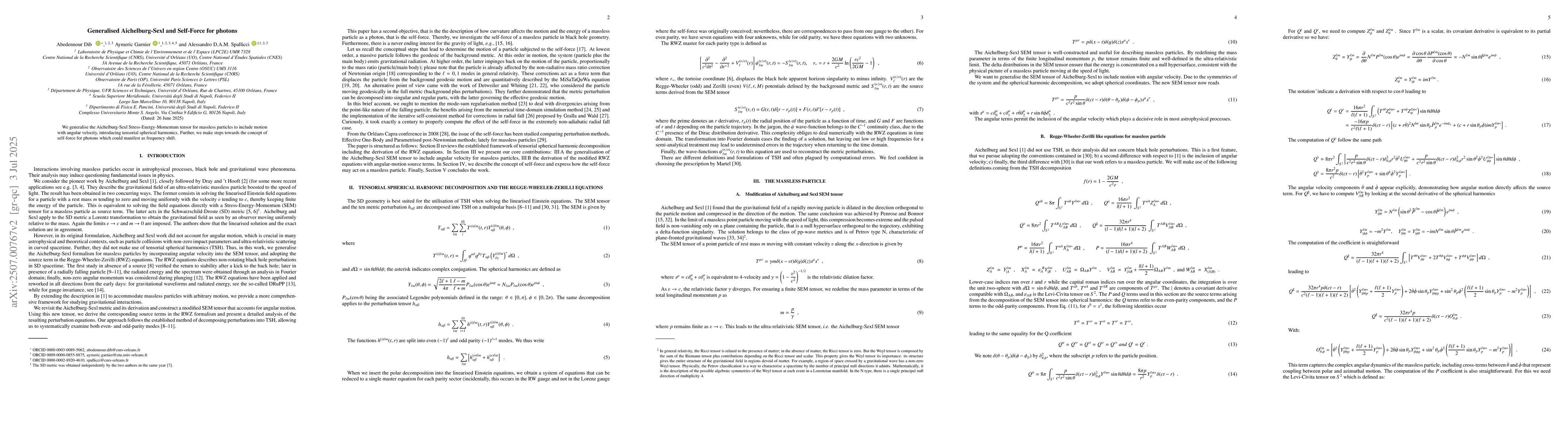 Thumbnail for Generalised Aichelburg-Sexl and Self-Force for photons