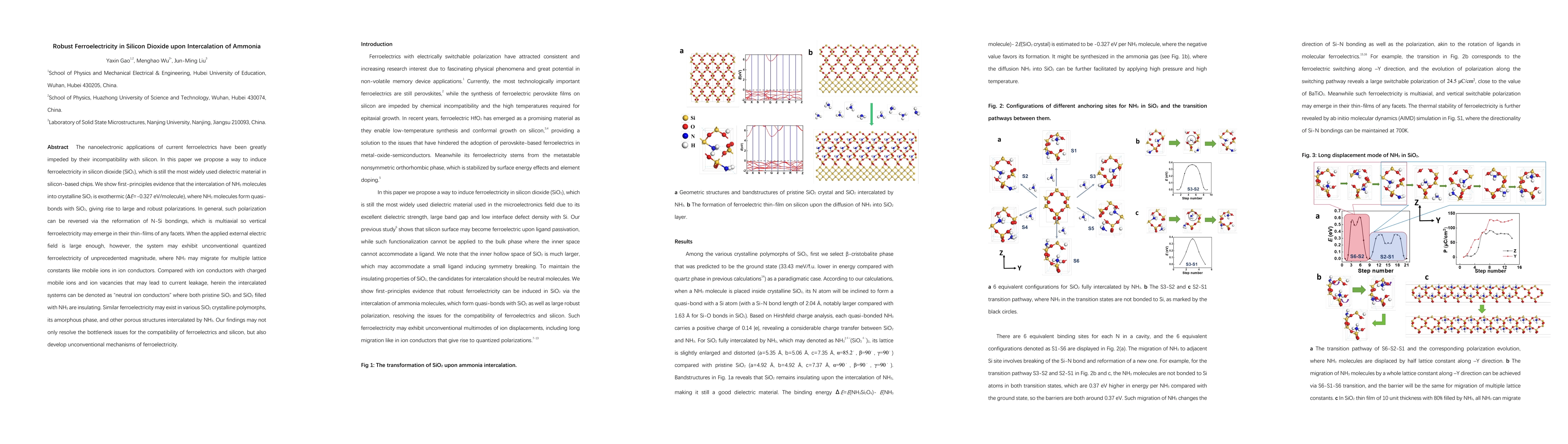 Thumbnail for Robust Ferroelectricity in Silicon Dioxide upon Intercalation of Ammonia