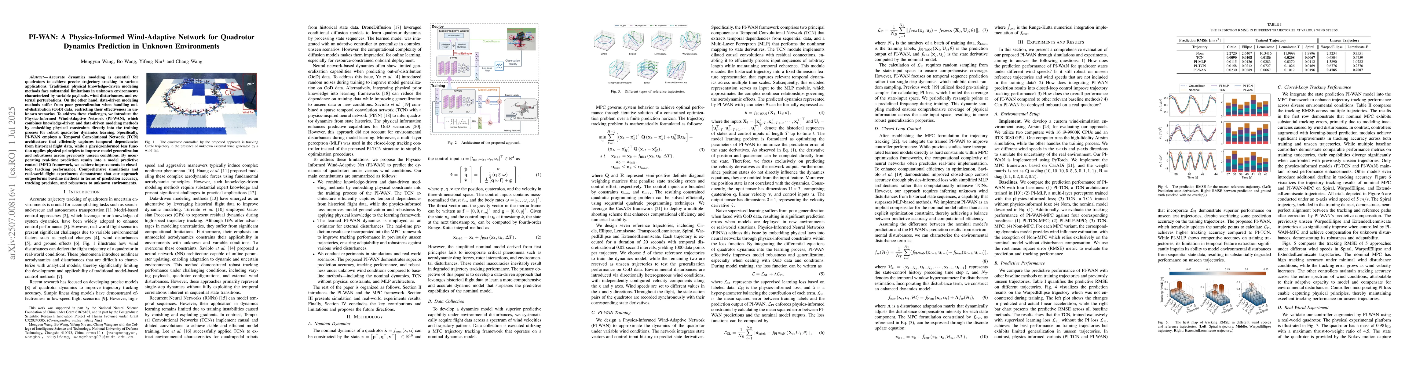 Thumbnail for PI-WAN: A Physics-Informed Wind-Adaptive Network for Quadrotor Dynamics
  Prediction in Unknown Environments