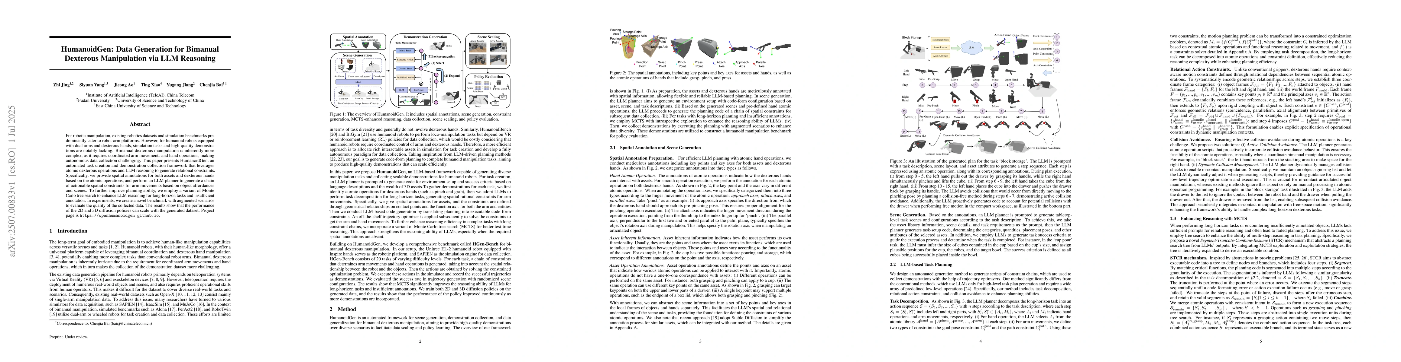 Thumbnail for HumanoidGen: Data Generation for Bimanual Dexterous Manipulation via LLM
  Reasoning