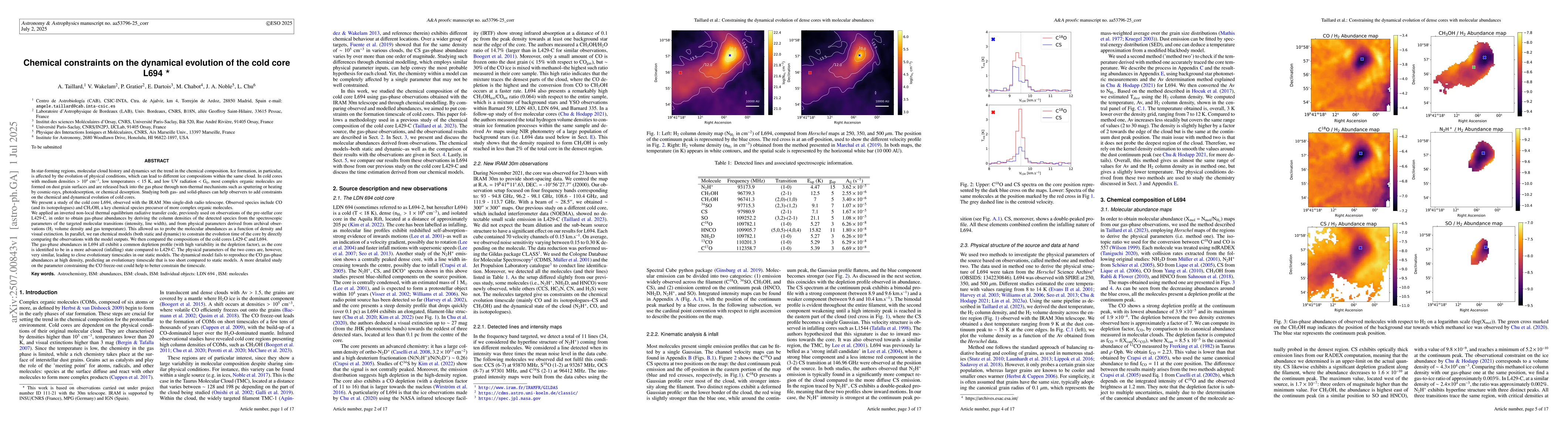 Thumbnail for Chemical constraints on the dynamical evolution of the cold core L694