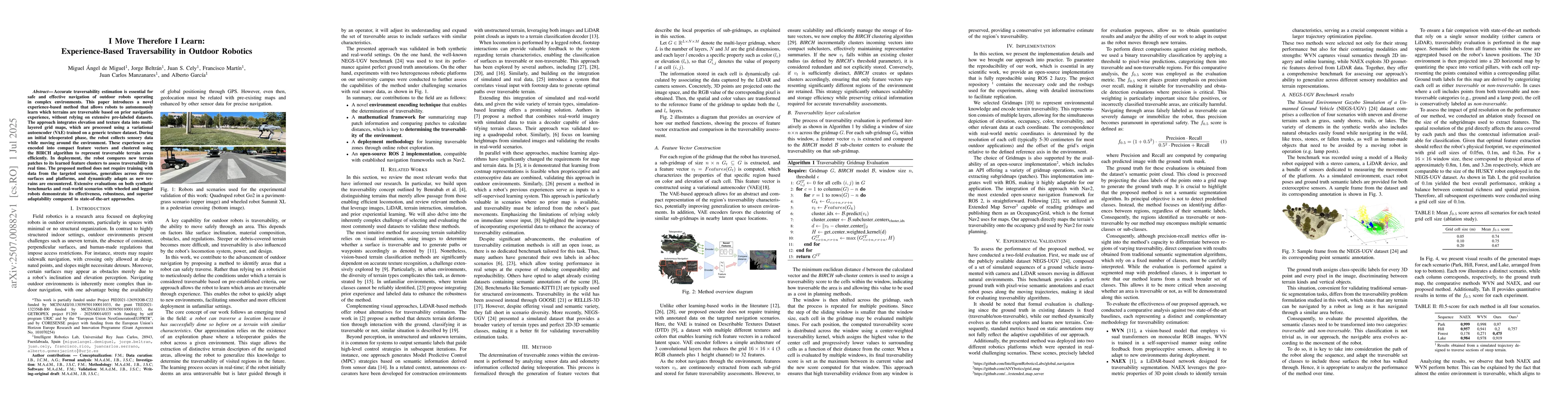 Thumbnail for I Move Therefore I Learn: Experience-Based Traversability in Outdoor
  Robotics