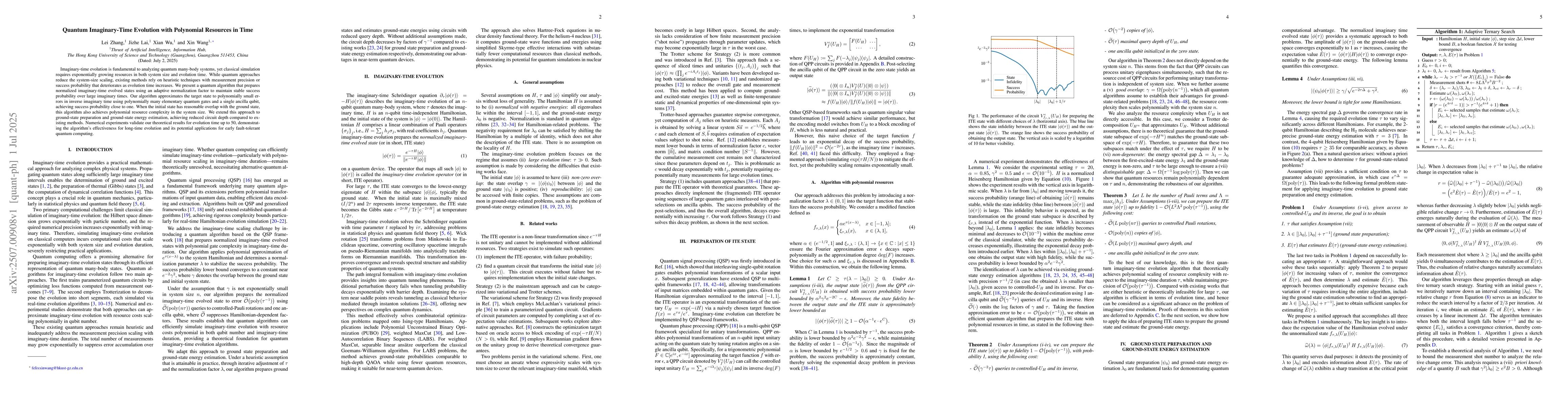 Thumbnail for Quantum Imaginary-Time Evolution with Polynomial Resources in Time