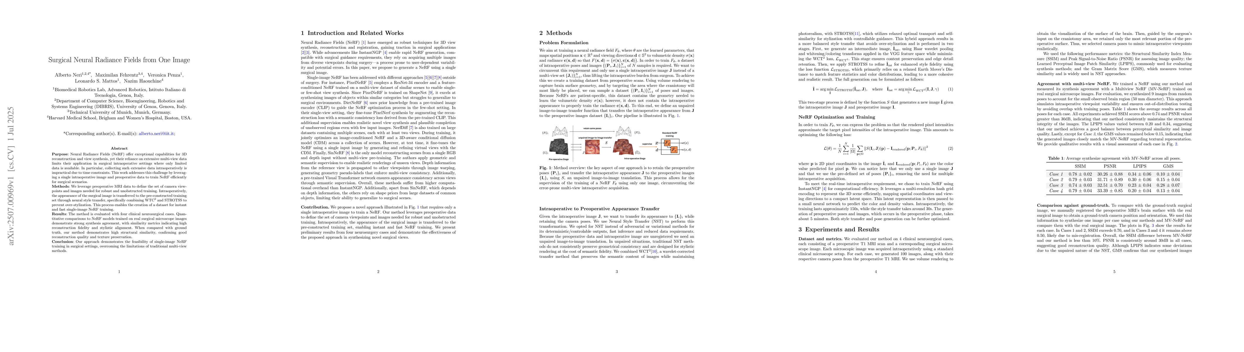 Thumbnail for Surgical Neural Radiance Fields from One Image