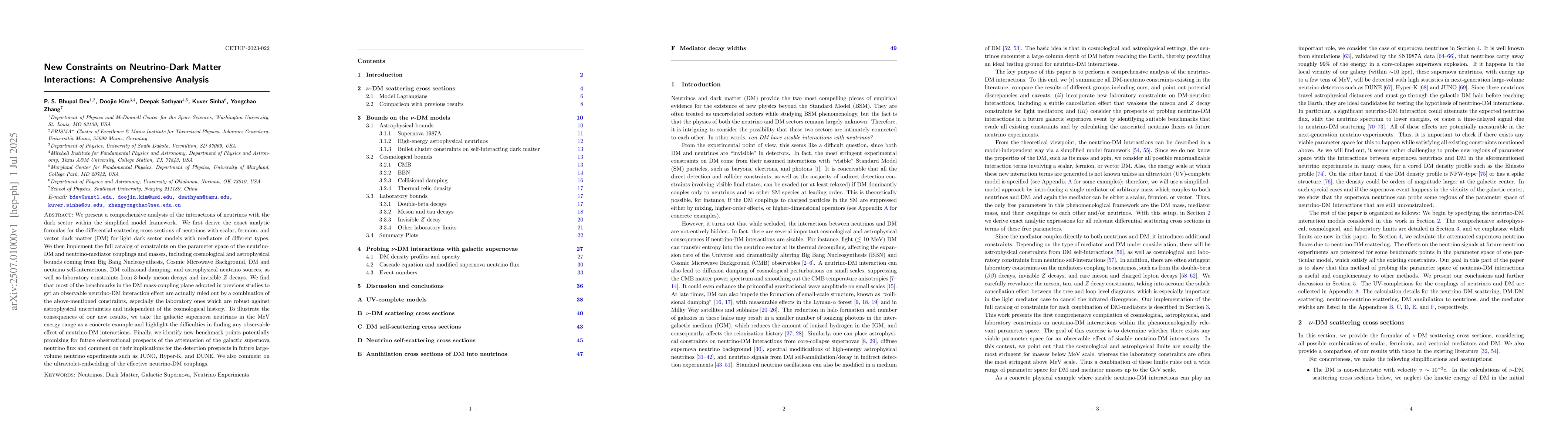 Thumbnail for New Constraints on Neutrino-Dark Matter Interactions: A Comprehensive
  Analysis