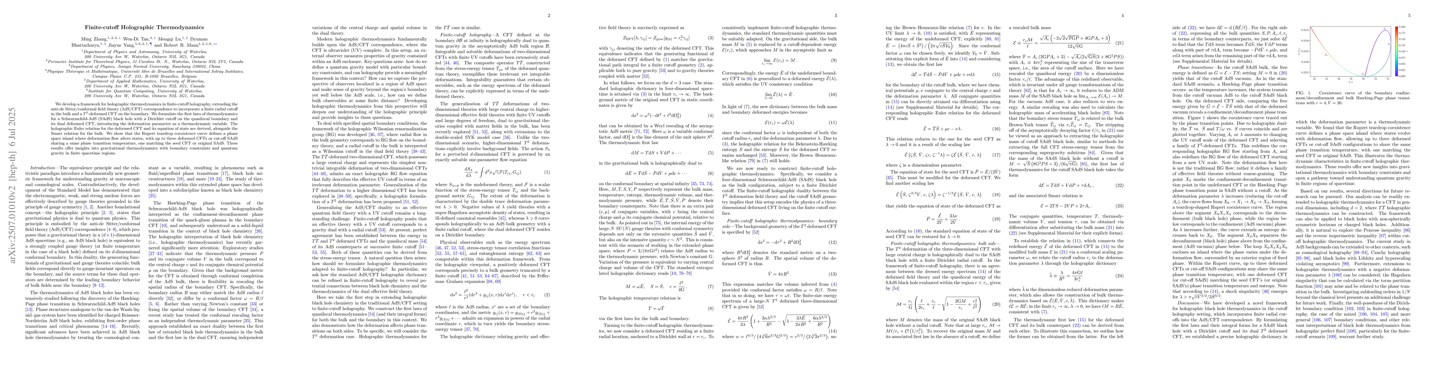 Thumbnail for Finite-cutoff Holographic Thermodynamics