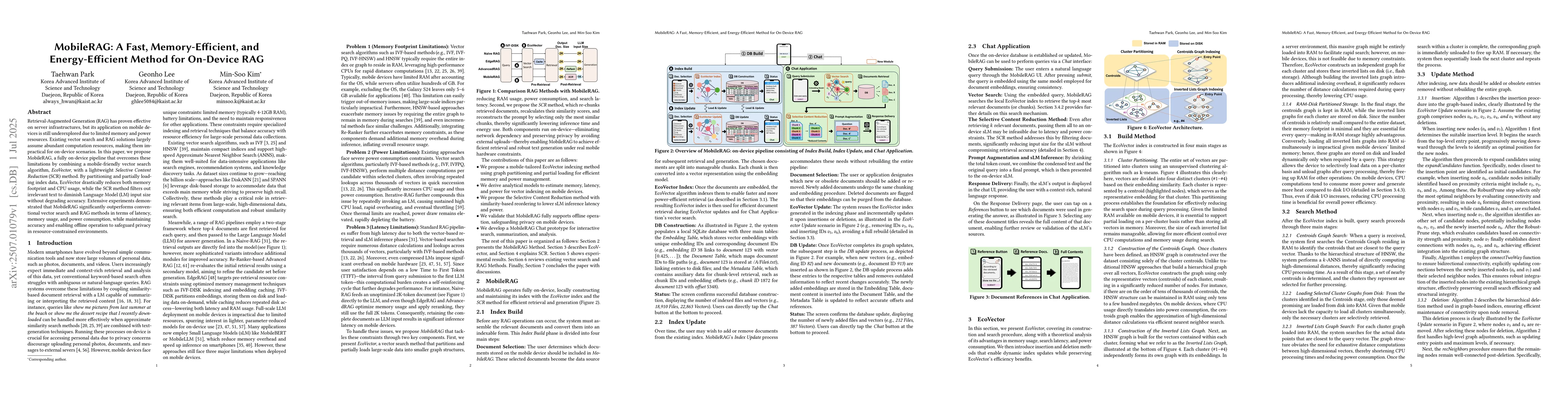 Thumbnail for MobileRAG: A Fast, Memory-Efficient, and Energy-Efficient Method for
  On-Device RAG