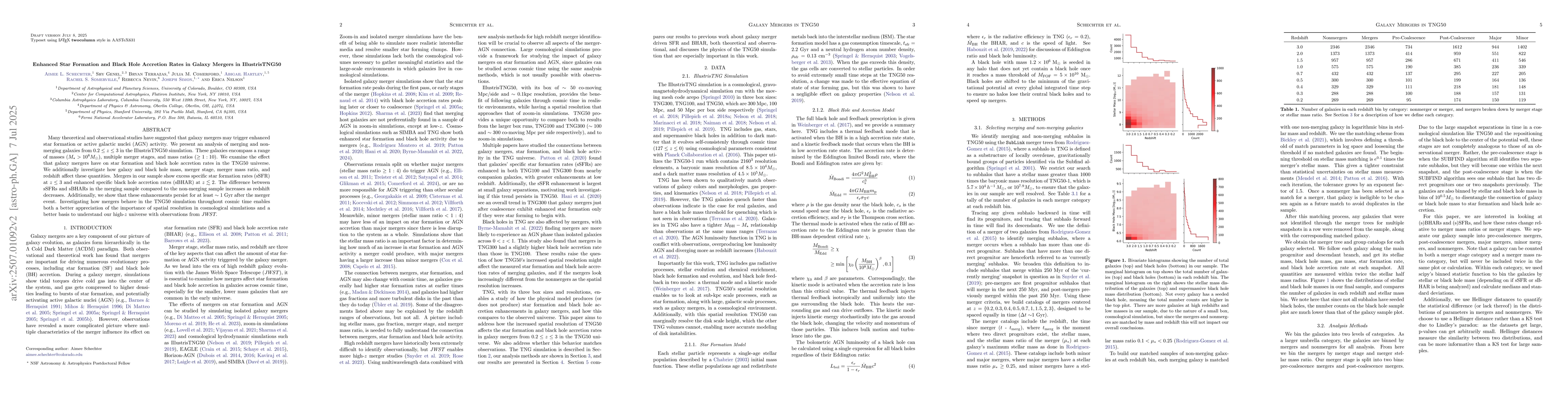 Thumbnail for Enhanced Star Formation and Black Hole Accretion Rates in Galaxy Mergers
  in IllustrisTNG50