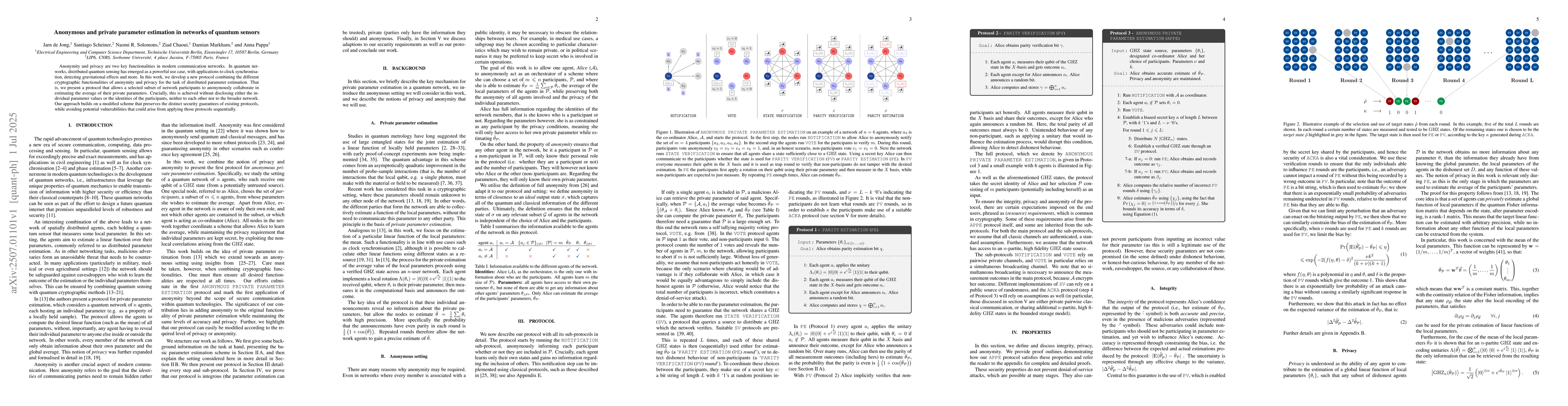 Thumbnail for Anonymous and private parameter estimation in networks of quantum
  sensors