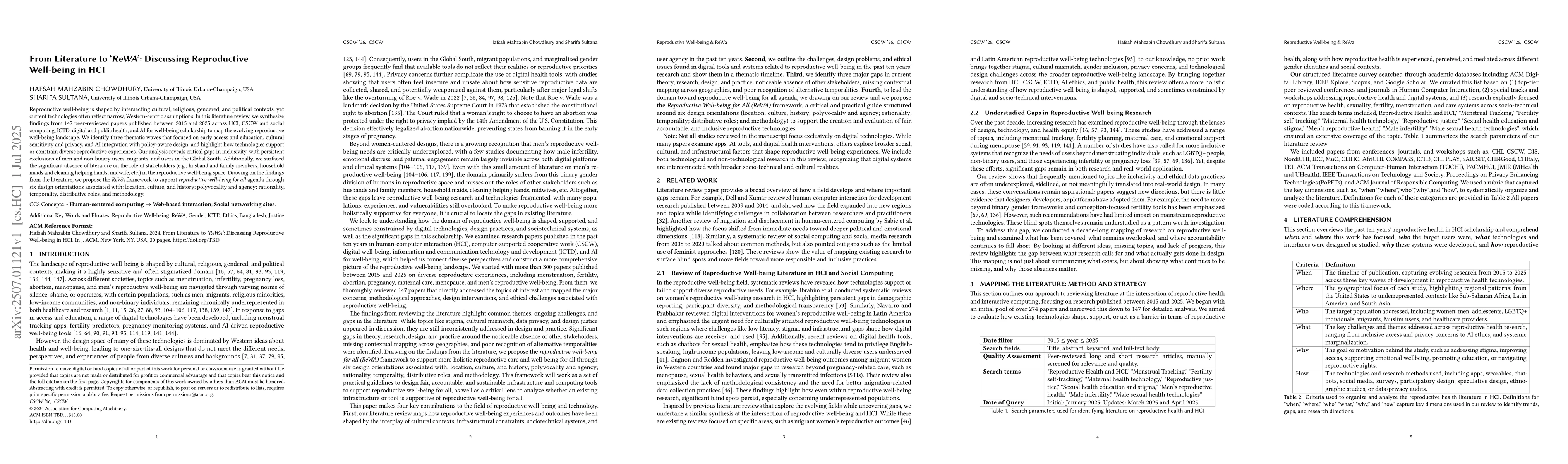 Thumbnail for From Literature to ReWA: Discussing Reproductive Well-being in HCI