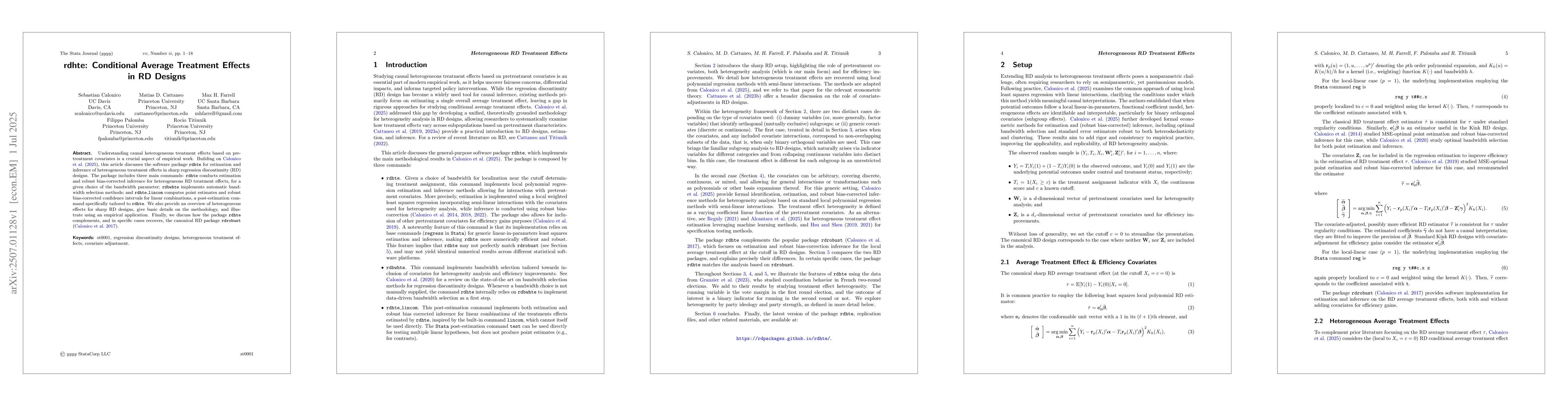 Thumbnail for rdhte: Conditional Average Treatment Effects in RD Designs