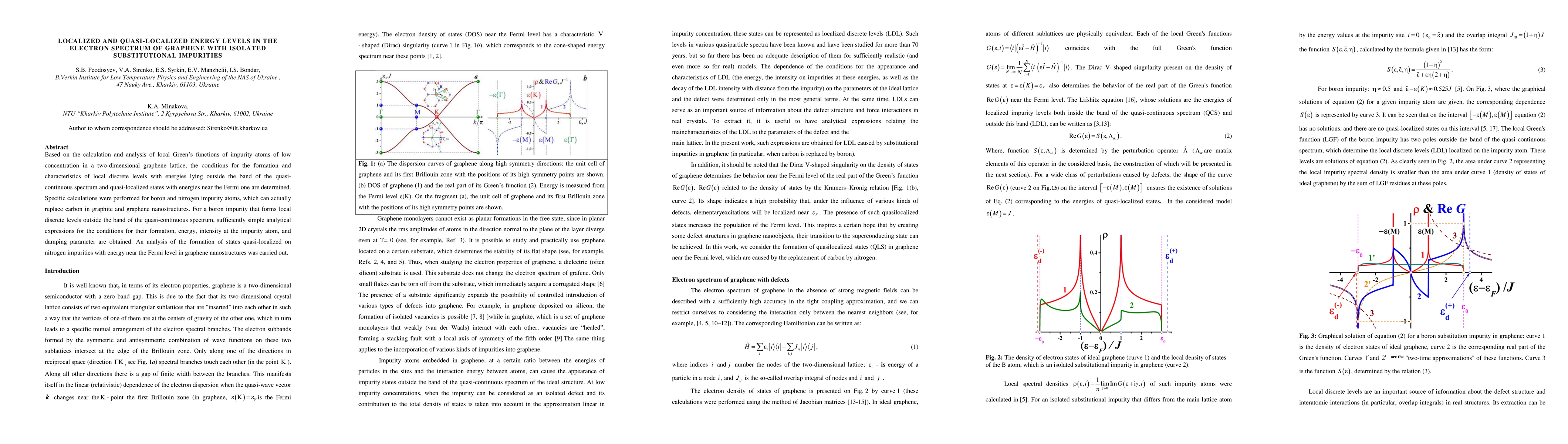 Thumbnail for Localized and quasi-localized energy levels in the electron spectrum of
  graphene with isolated boron and nitrogen substitutions