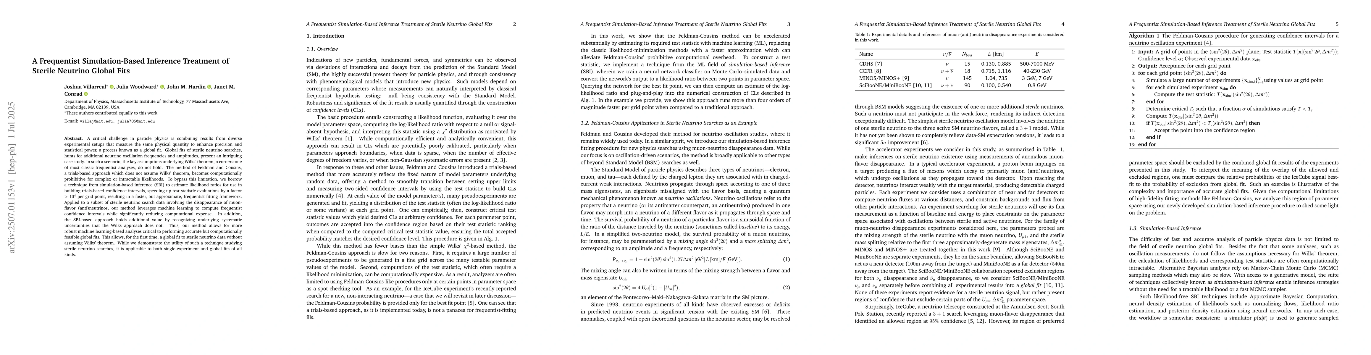 Thumbnail for A Frequentist Simulation-Based Inference Treatment of Sterile Neutrino
  Global Fits