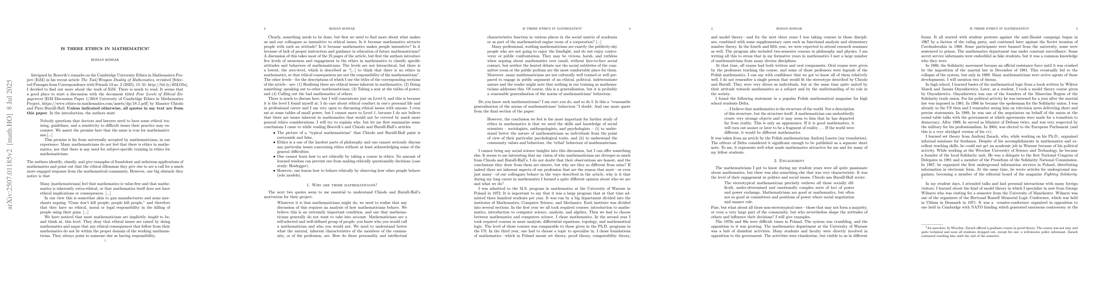 Thumbnail for Is there Ethics in Mathematics?