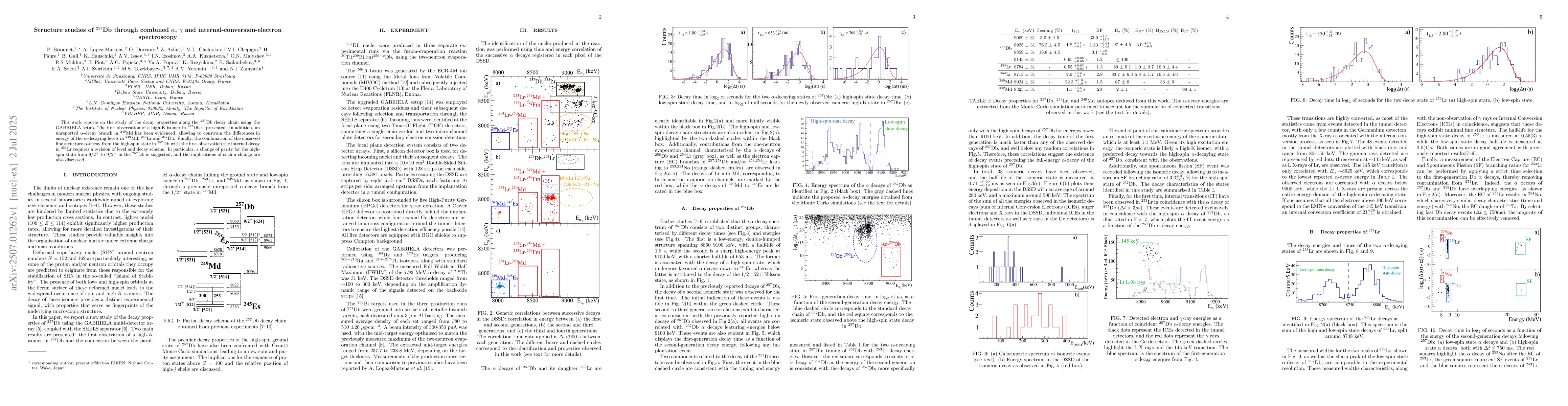 Thumbnail for Structure studies of 257Db through combined α, γ and
  internal-conversion-electron spectroscopy