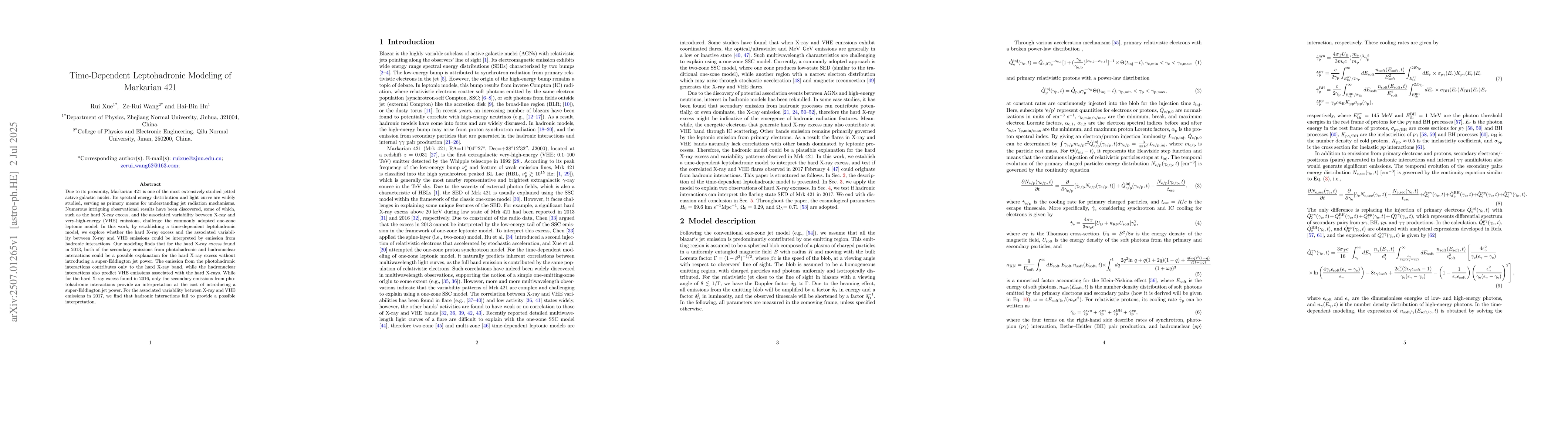 Thumbnail for Time-Dependent Leptohadronic Modeling of Markarian 421