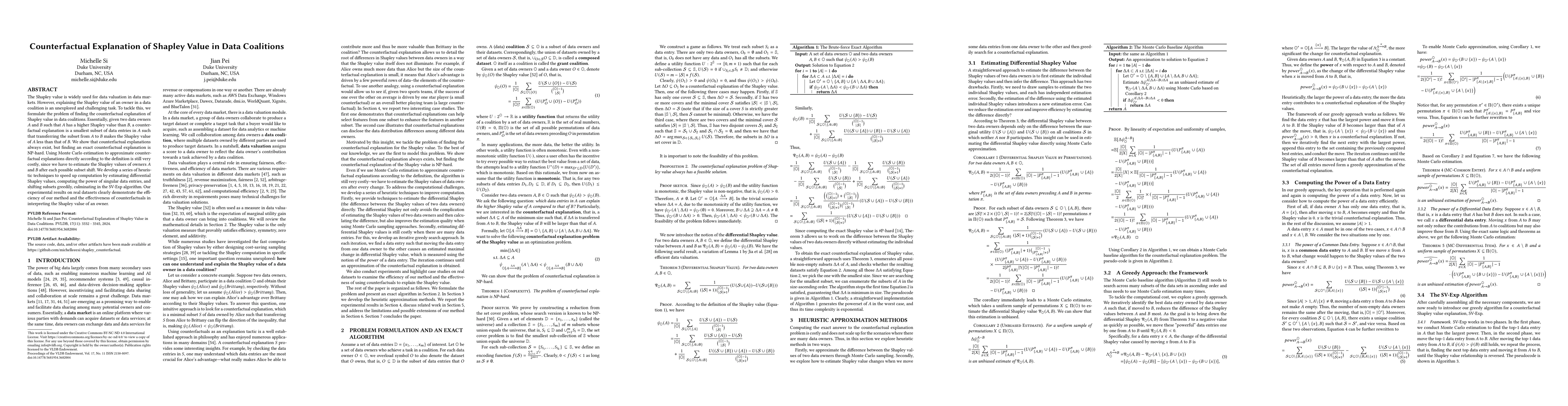 Thumbnail for Counterfactual Explanation of Shapley Value in Data Coalitions