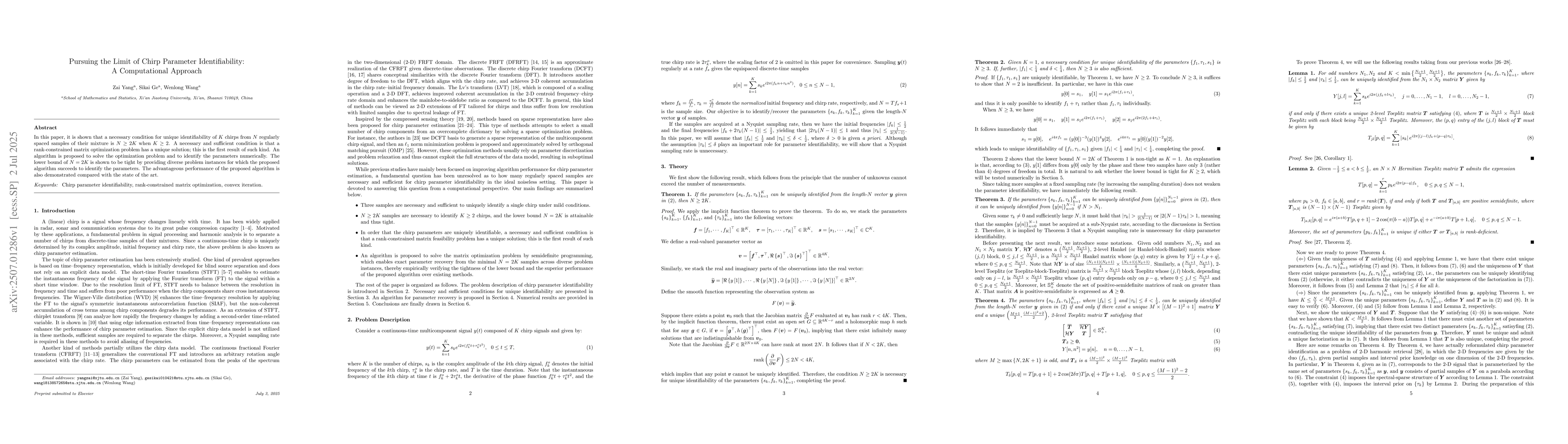 Thumbnail for Pursuing the limit of chirp parameter identifiability: A computational
  approach