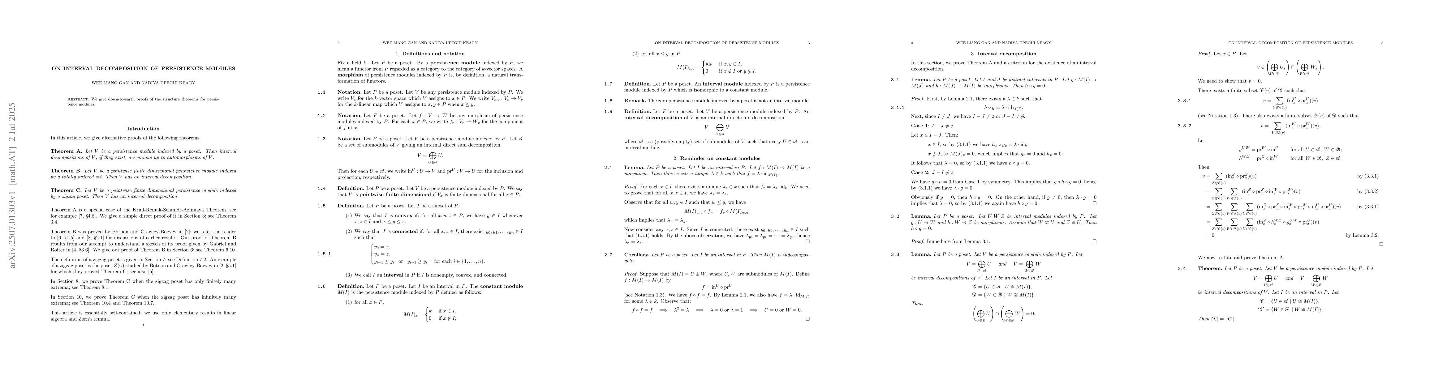 Thumbnail for On interval decomposition of persistence modules
