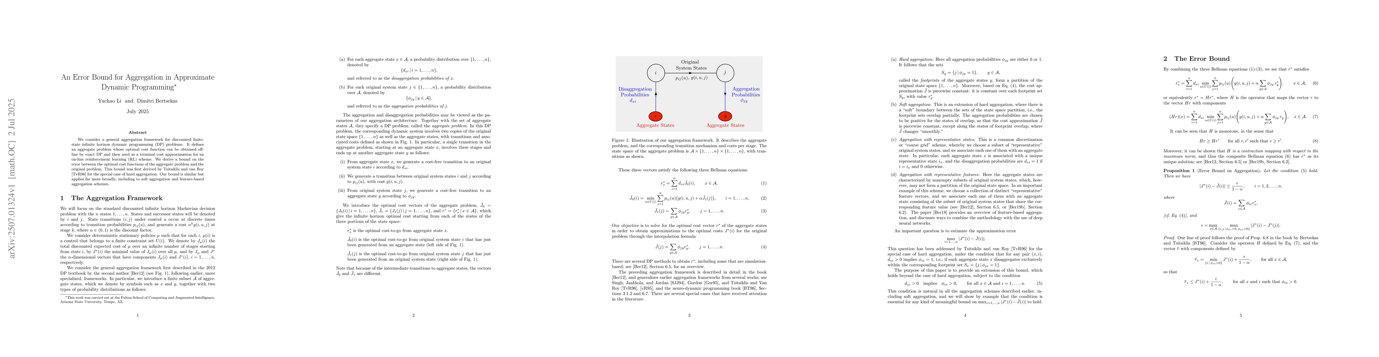 Thumbnail for An Error Bound for Aggregation in Approximate Dynamic Programming