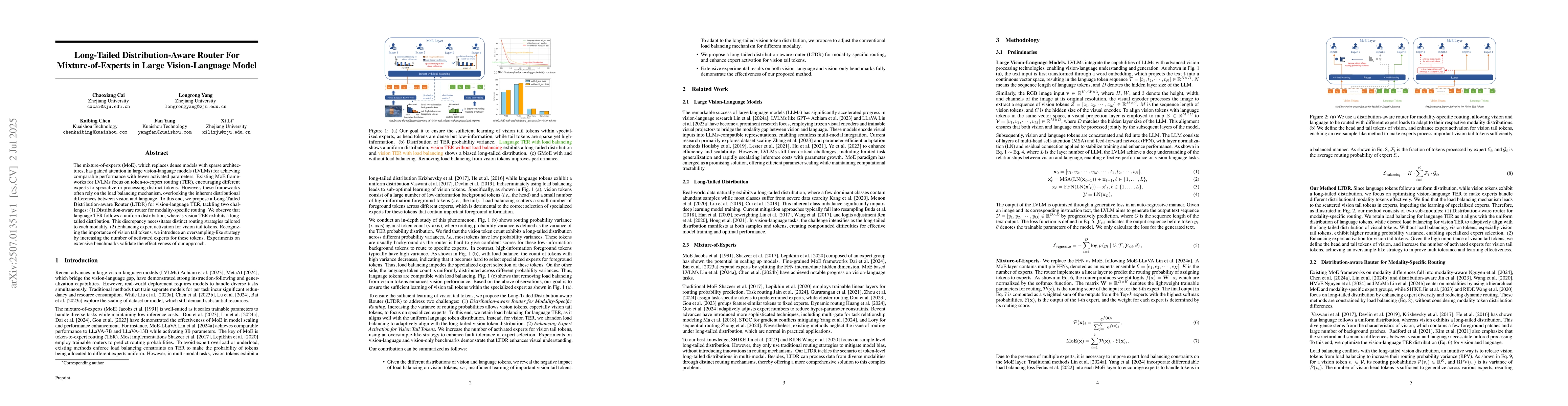 Thumbnail for Long-Tailed Distribution-Aware Router For Mixture-of-Experts in Large
  Vision-Language Model