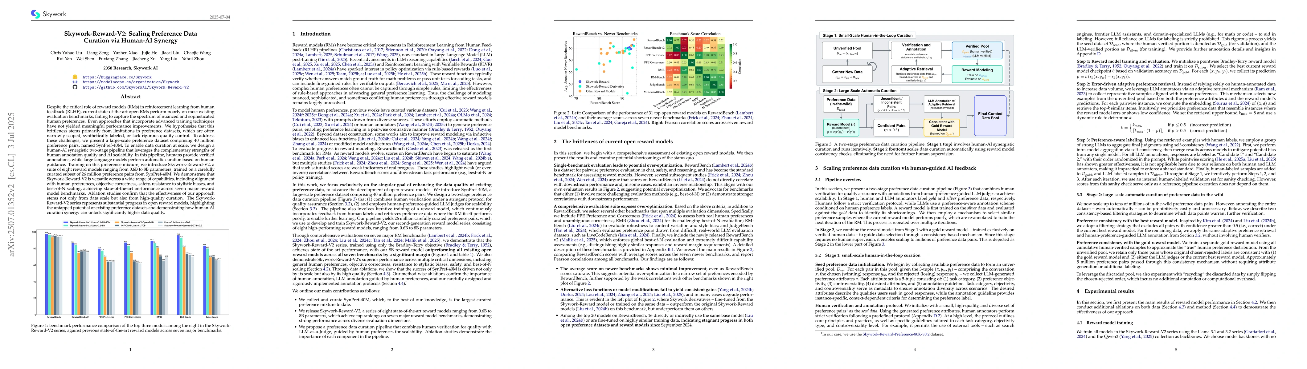 Thumbnail for Skywork-Reward-V2: Scaling Preference Data Curation via Human-AI Synergy