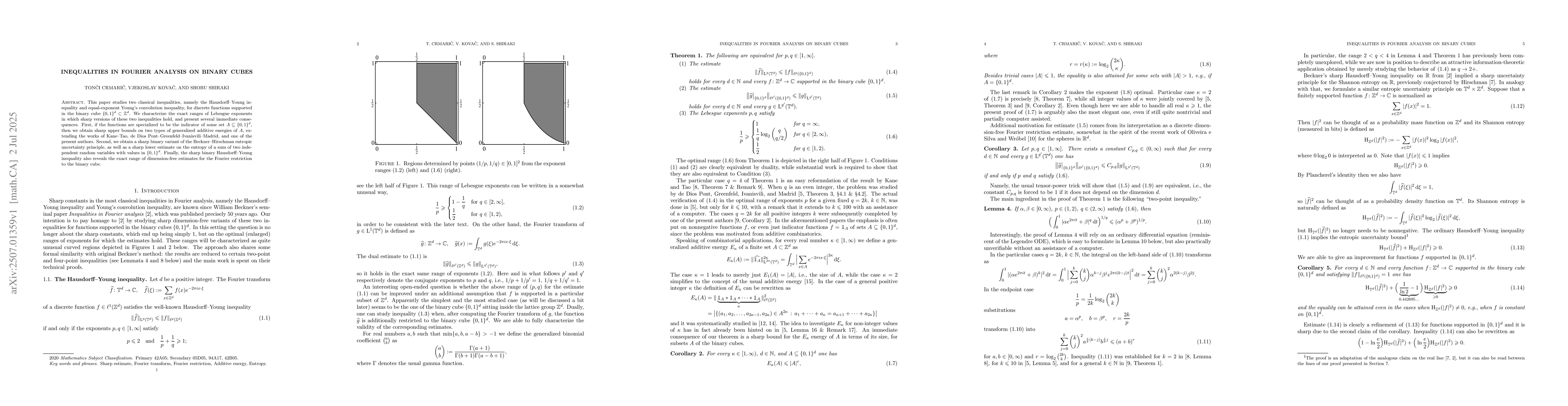 Thumbnail for Inequalities in Fourier analysis on binary cubes