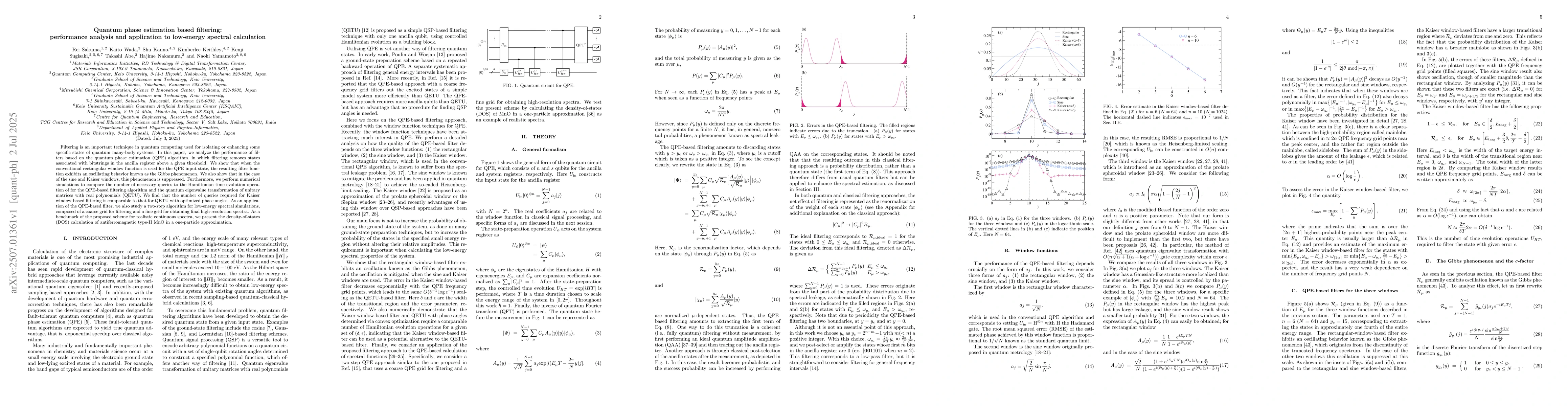 Thumbnail for Quantum phase estimation based filtering: performance analysis and
  application to low-energy spectral calculation