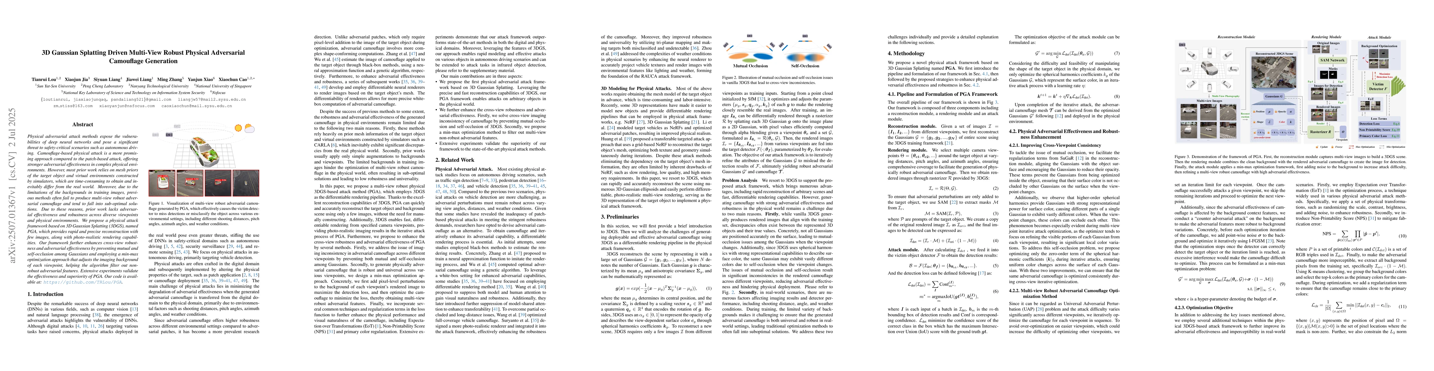 Thumbnail for 3D Gaussian Splatting Driven Multi-View Robust Physical Adversarial
  Camouflage Generation