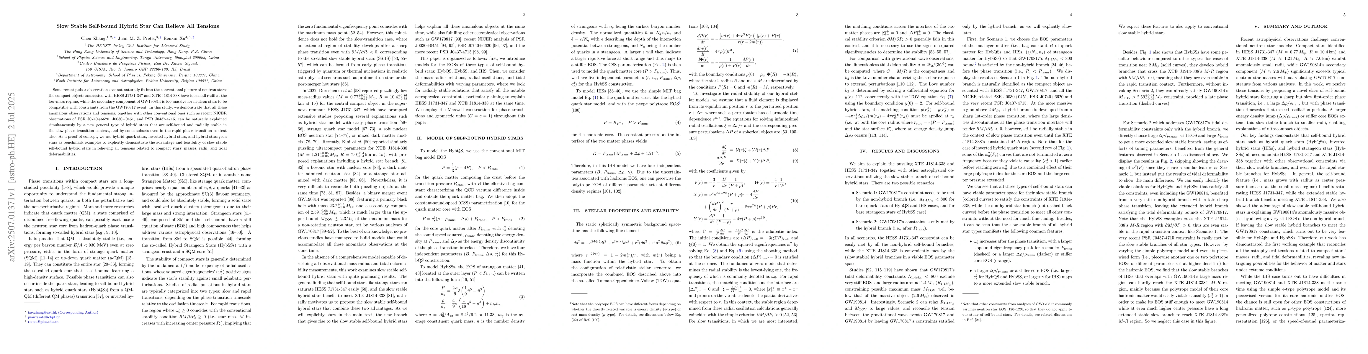 Thumbnail for Slow Stable Self-bound Hybrid Star Can Relieve All Tensions