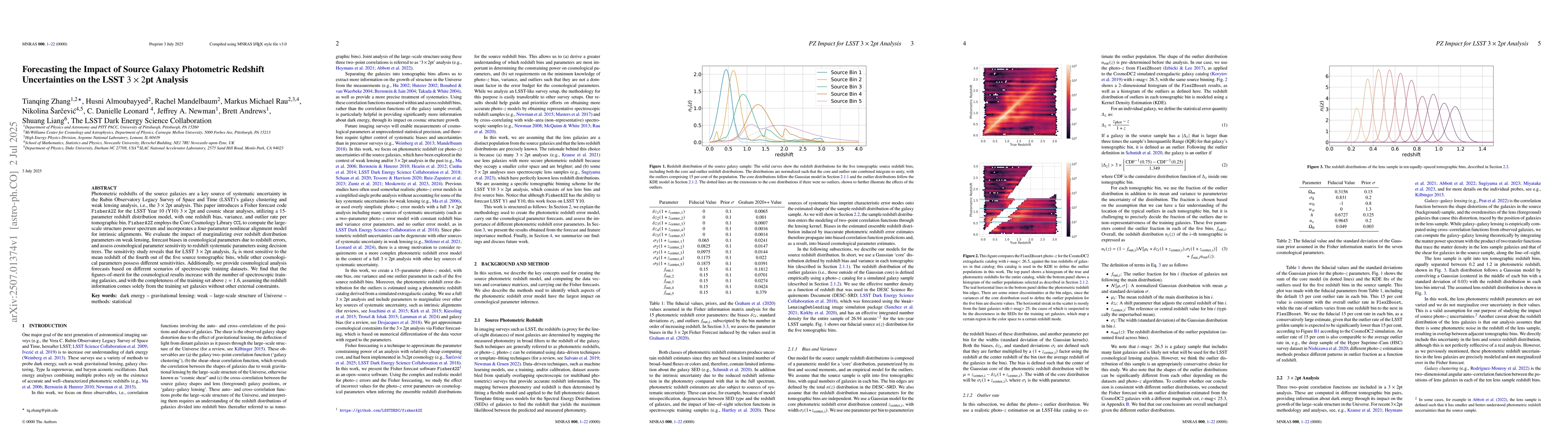 Thumbnail for Forecasting the Impact of Source Galaxy Photometric Redshift
  Uncertainties on the LSST $3\times2$pt Analysis