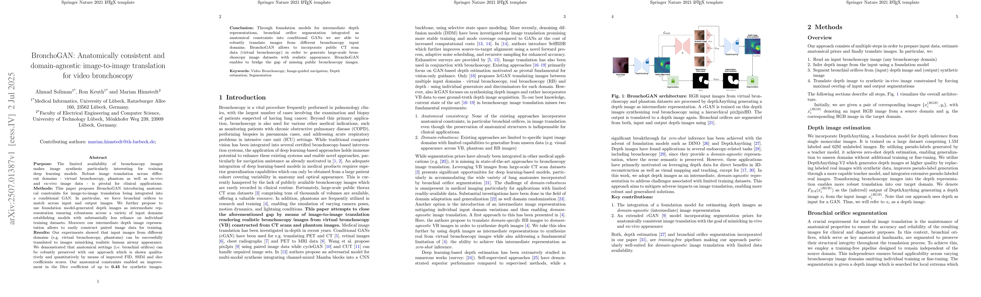 Thumbnail for BronchoGAN: Anatomically consistent and domain-agnostic image-to-image
  translation for video bronchoscopy