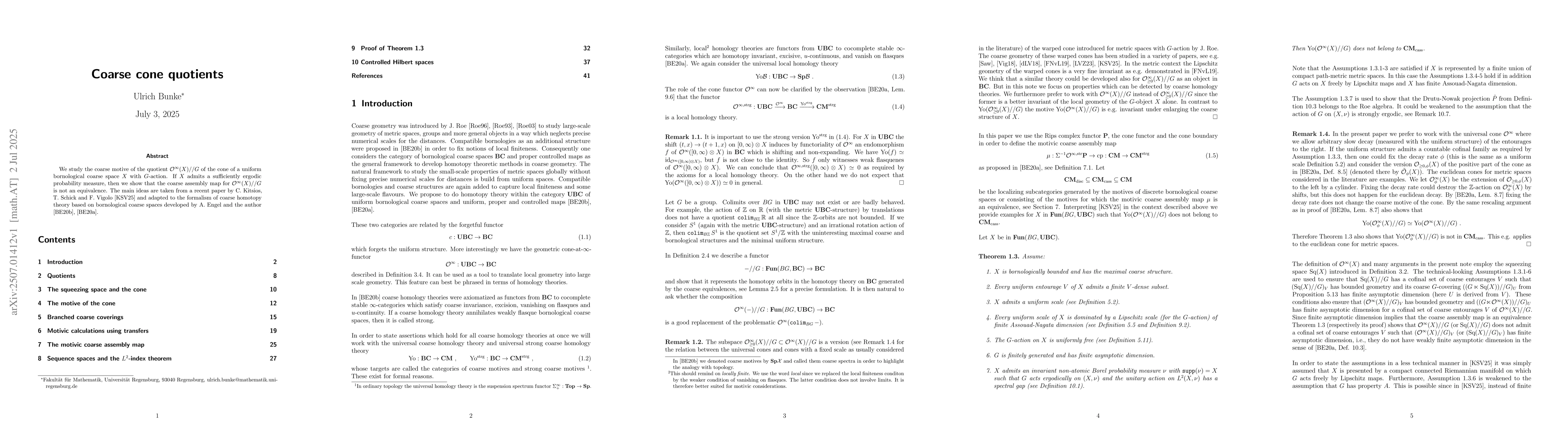 Thumbnail for Coarse cone quotients