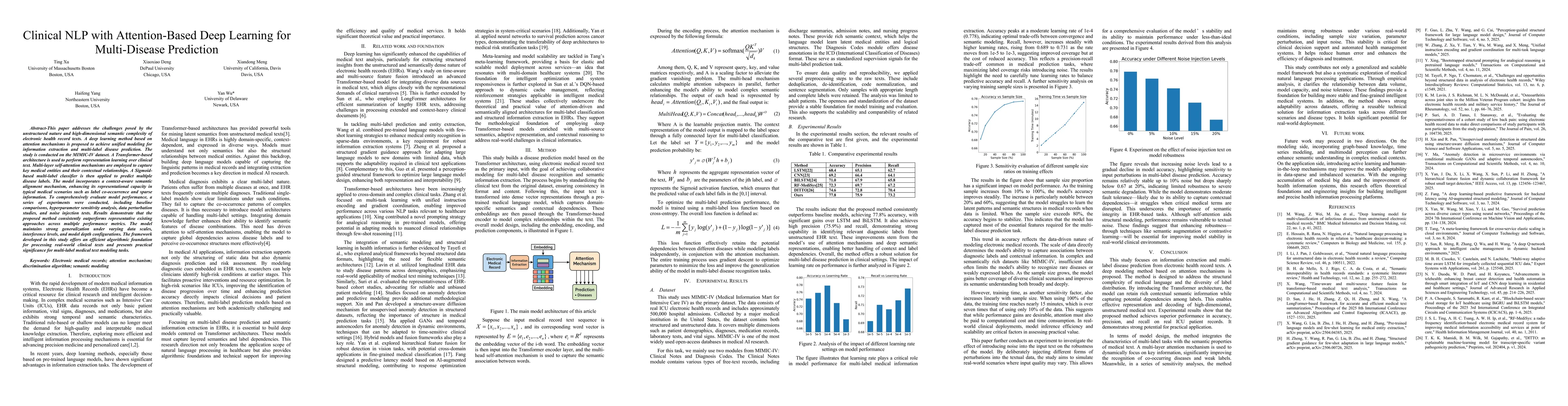 Thumbnail for Clinical NLP with Attention-Based Deep Learning for Multi-Disease
  Prediction